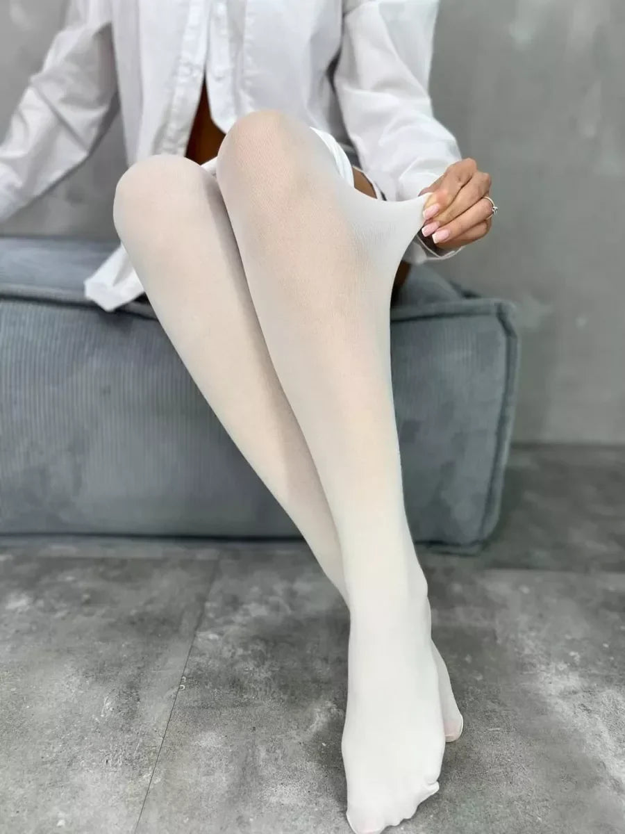 Collant En Laine Blanc Chaud Taille Unique et Extensible / Blanc