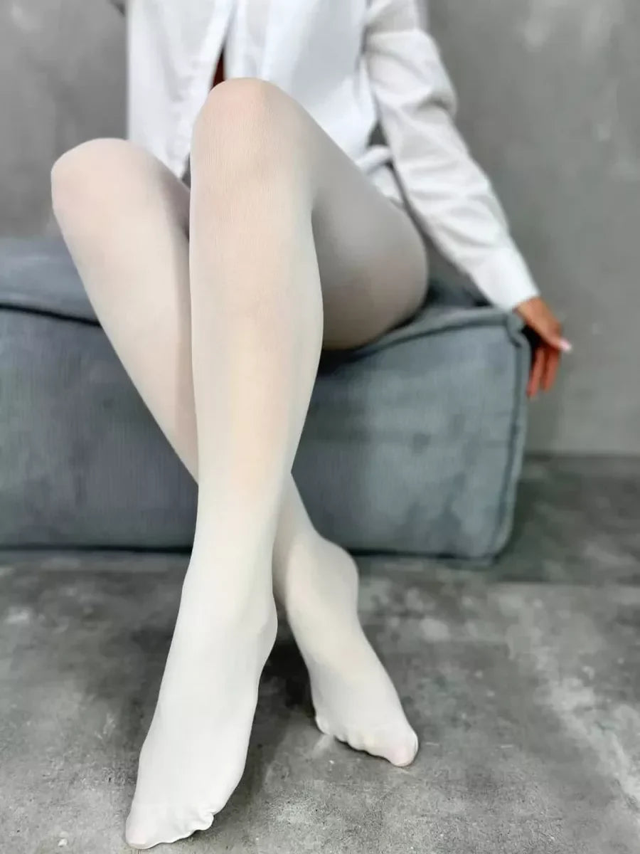 Collant En Laine Blanc Chaud Taille Unique et Extensible / Blanc