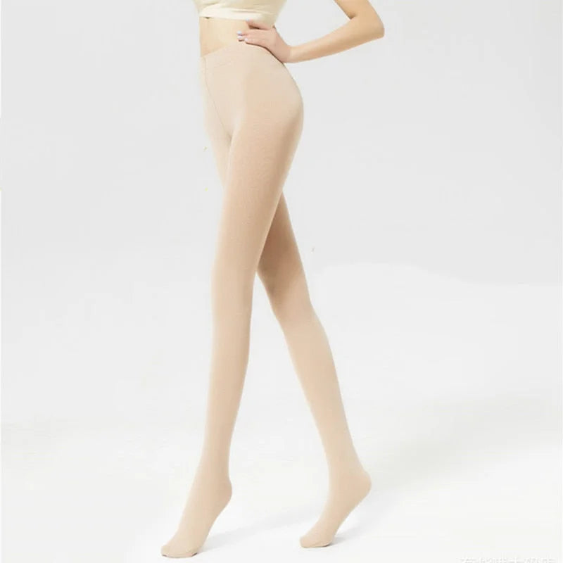 Collant opaque polaire Beige / Taille Unique et Extensible