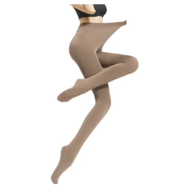 Collant opaque polaire Café / Taille Unique et Extensible