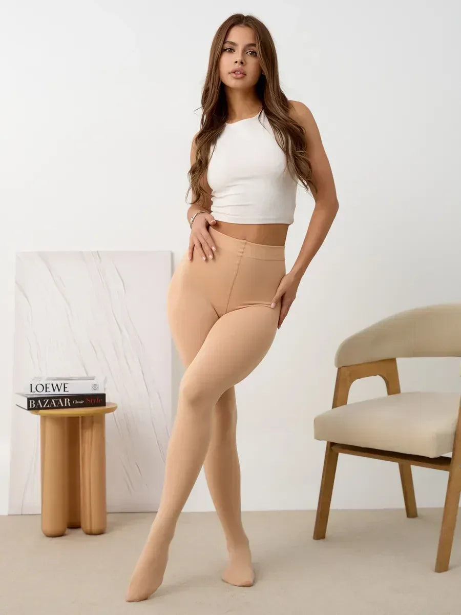 Collant polaire couleur chair Beige / Taille Unique et Extensible