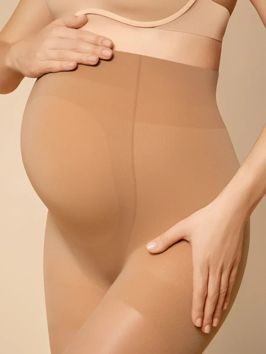 Collant Polaire Grossesse Maternité Taille Unique et Extensible / Beige