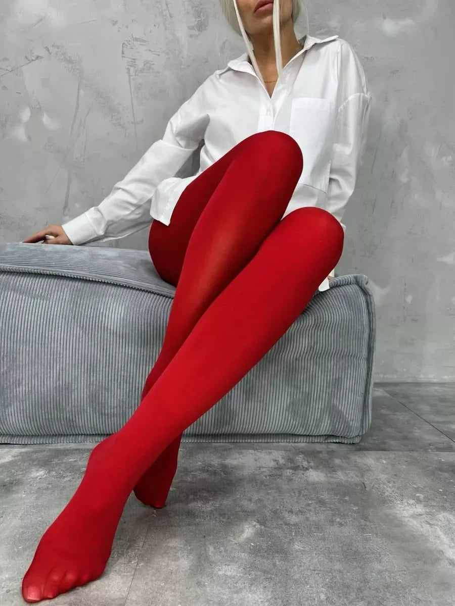 Collant polaire noël Rouge / Taille Universelle et Extensible