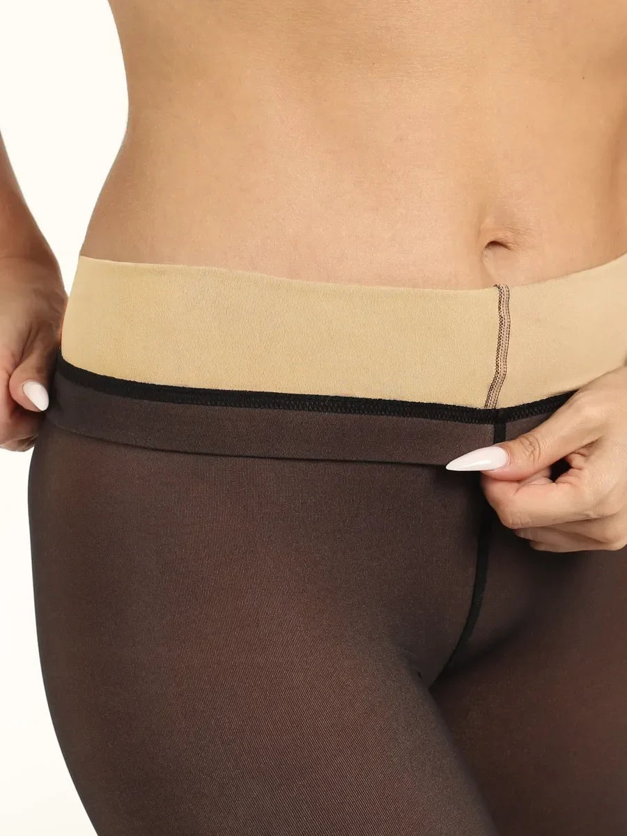 Collant polaire transparent grande taille Taille Unique et Extensible / Noir