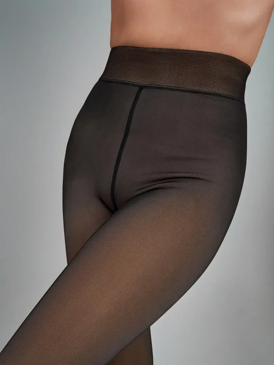 Collant Thermique Effet Voile Taille Unique et Extensible / Noir