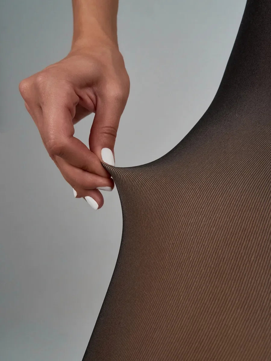 Faux collant polaire translucide Noir / Taille Unique et Extensible