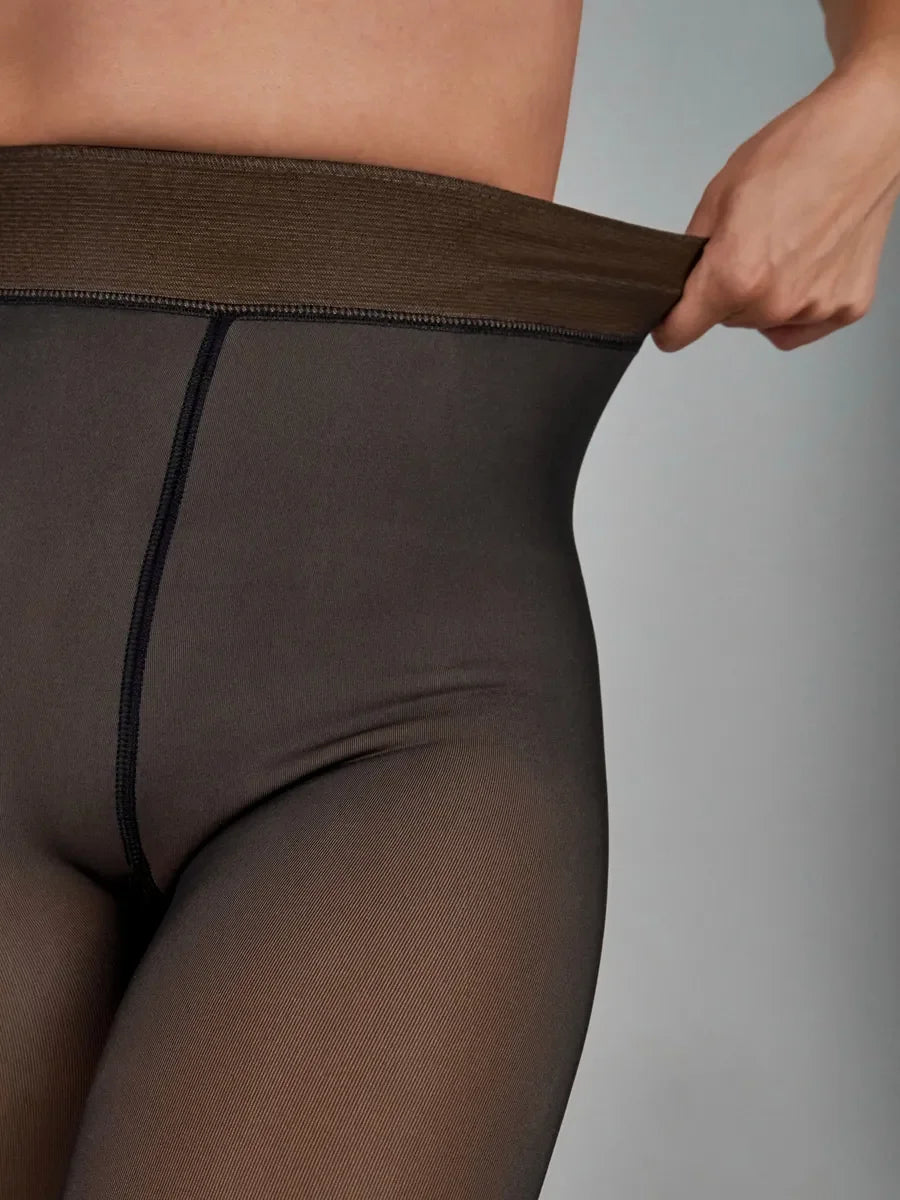 Faux collant polaire translucide Noir / Taille Unique et Extensible
