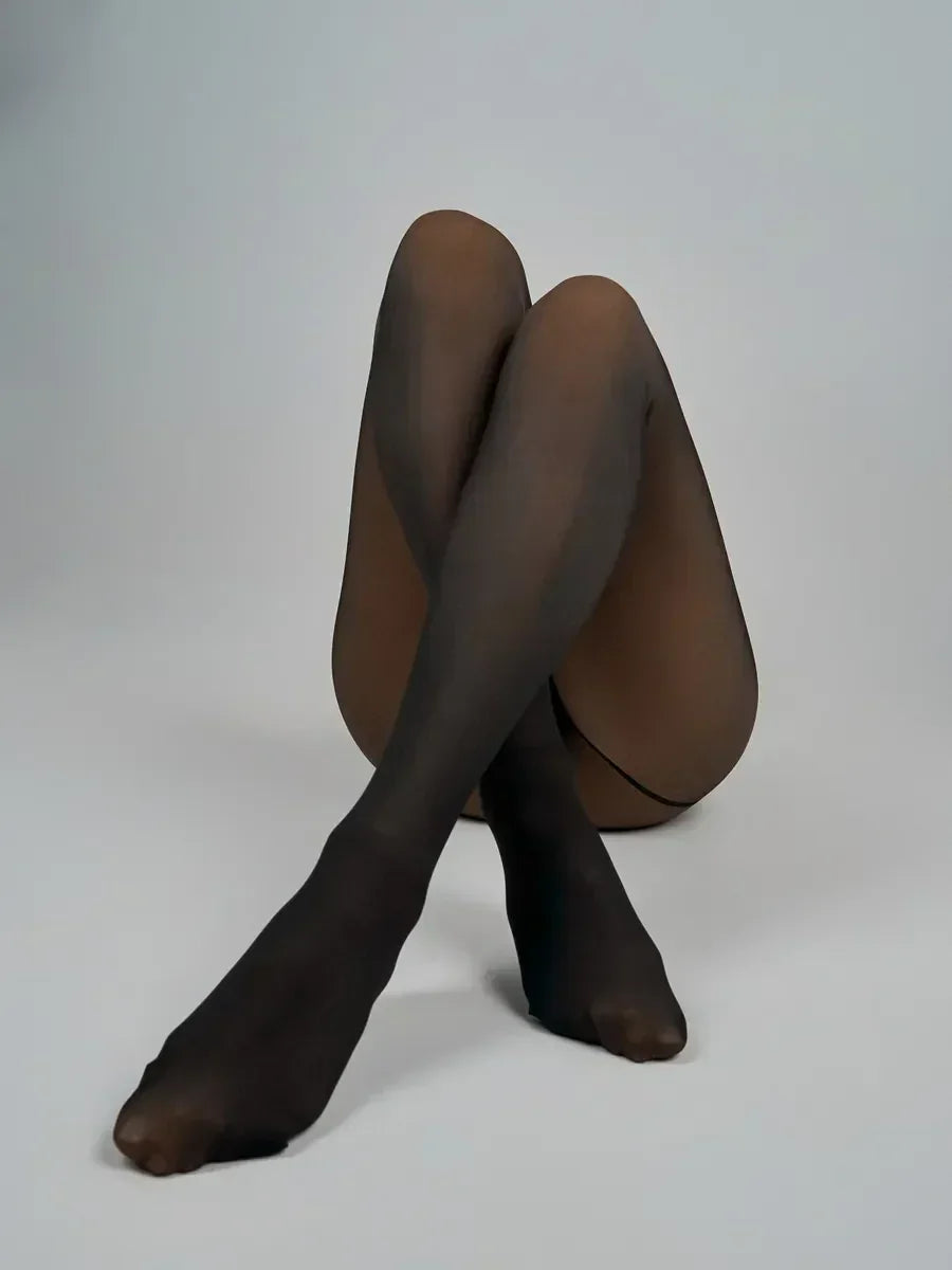 Faux collant polaire translucide Noir / Taille Unique et Extensible